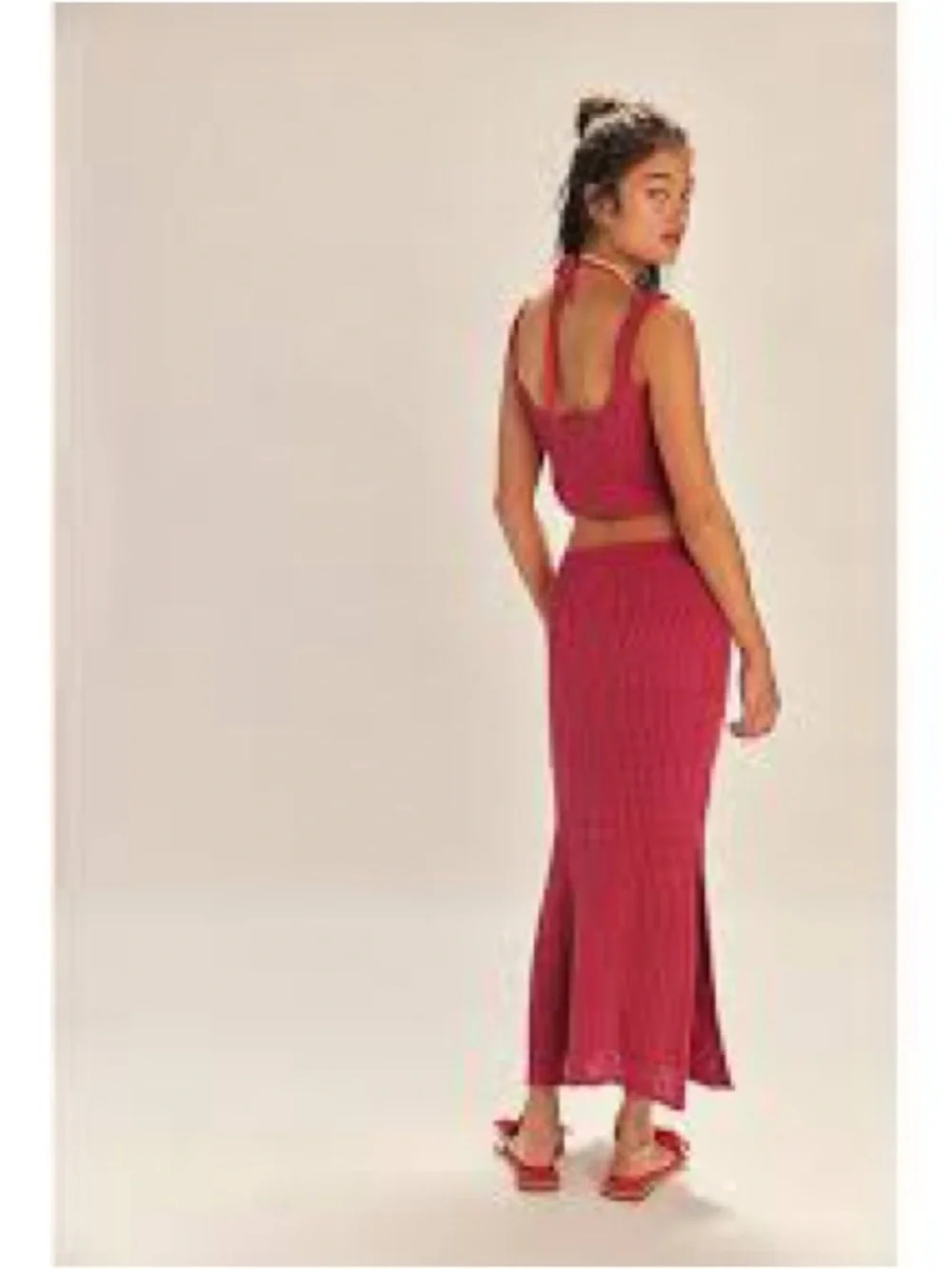Free People Havana Sweater Set in mulberry red